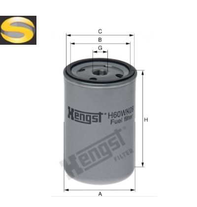 HENGST H60WK09 - Filtro de Combustível