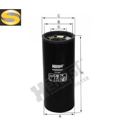 HENGST H300W07 - Filtro de Óleo Lubrificante