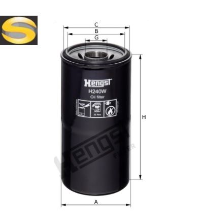 HENGST H240W - Filtro de Óleo Lubrificante