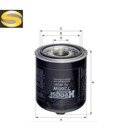 HENGST T360W - Filtro Secador de Ar